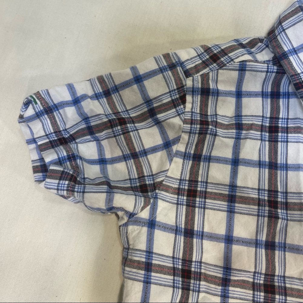 Tommy Hilfiger Boys Plaid shortsleeve button Down Shirt Blue/White sz: 4 - Picture 3 of 6